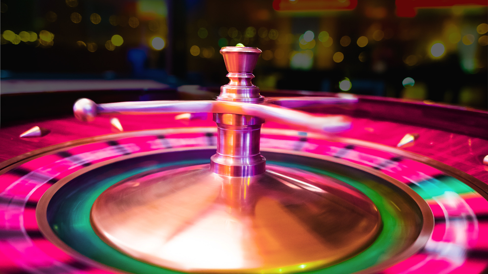 Roulette wheel spinning