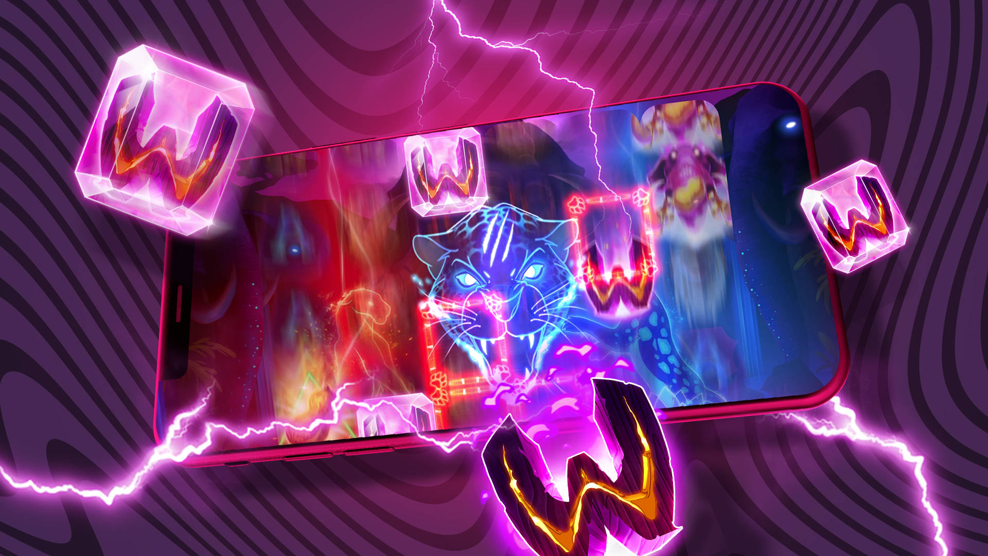 slot on mobile phone with wild symbols