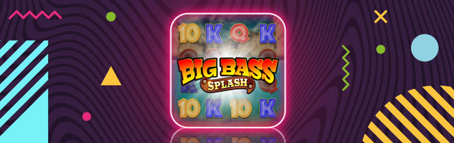 Drag queen in white dress with gold accents, surrounded by floating coins and number 7s on a purple background.